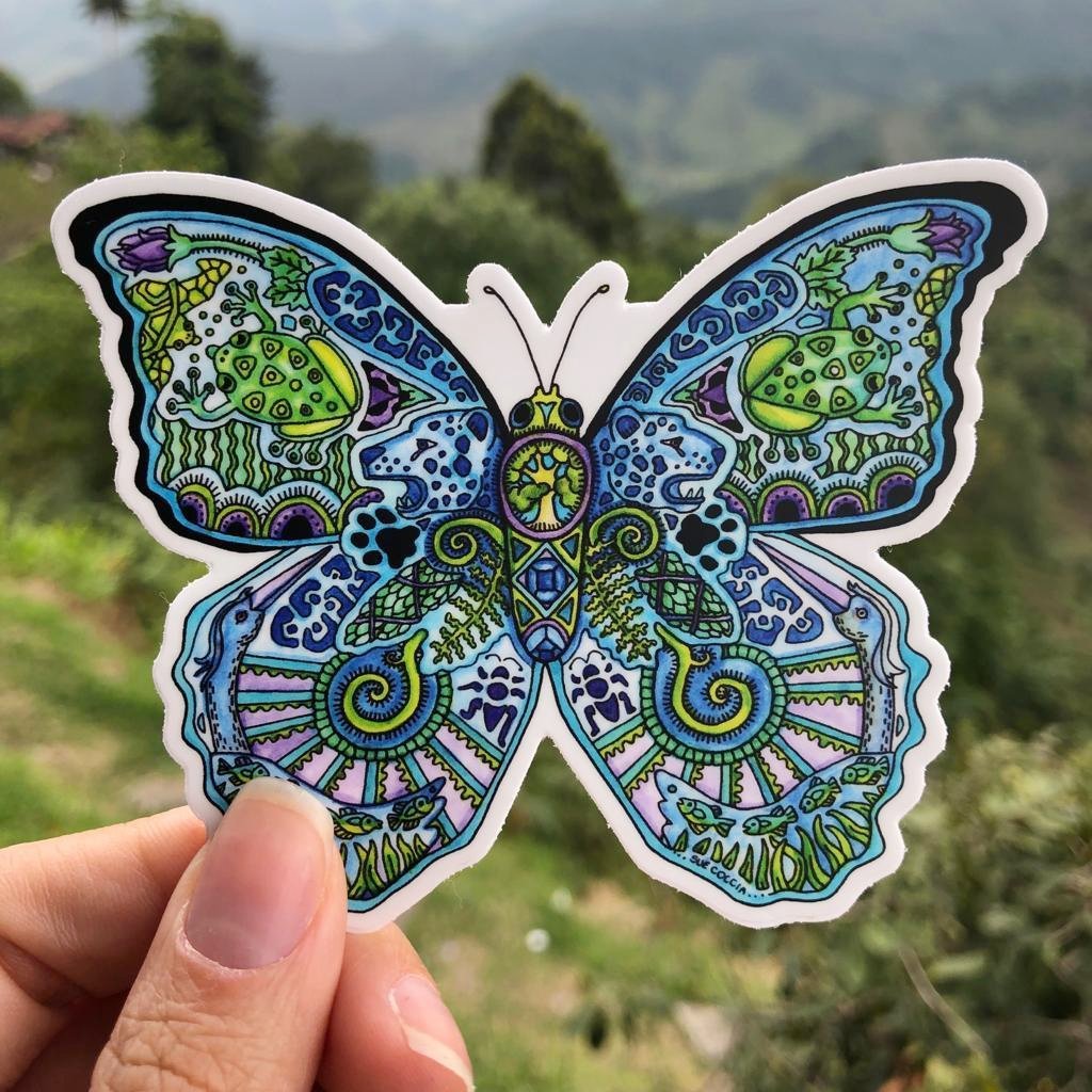 Blue Morpho Butterfly Sticker